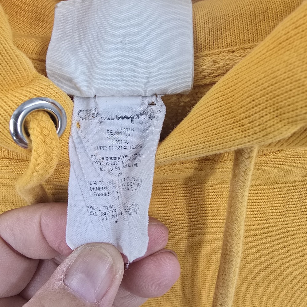 Champion Hoodie Men's M Reverse Weave Yellow Logo Casual Comfort - Picture 6 of 8